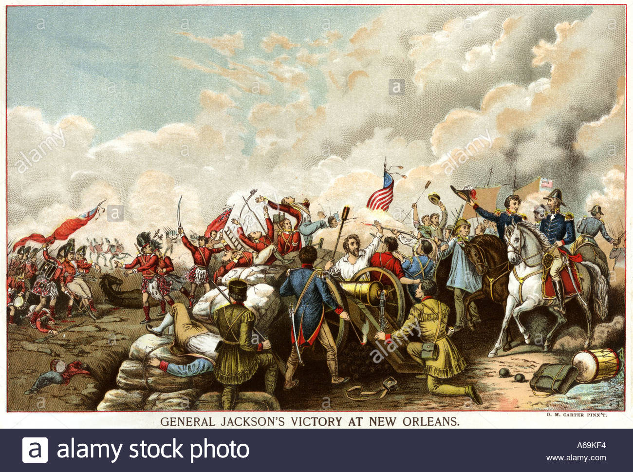 1300x969 General Andrew Jackson Defeating The British - Battle Of New Orleans Painting
