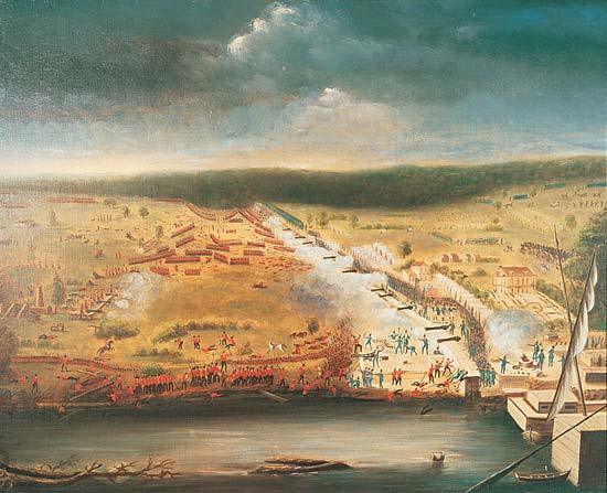 550x447 New Orleans, Battle - Battle Of New Orleans Painting