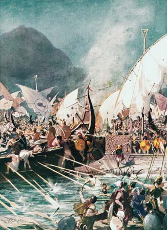 326x450 Battle Of Salamis - Battle Of Salamis Painting