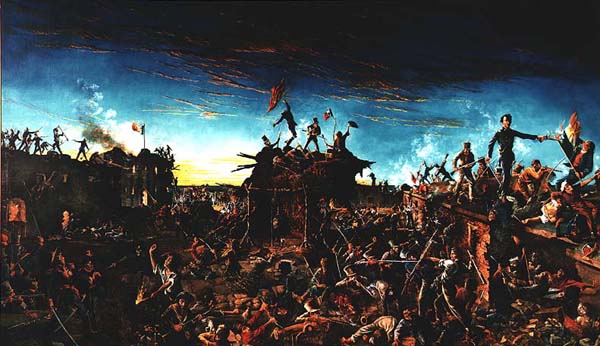 600x346 Historic Texas Painting Found In West Virginia Attic Artampseek - Battle Of San Jacinto Painting