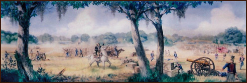 496x168 Take Our Texas History Tour - Battle Of San Jacinto Painting