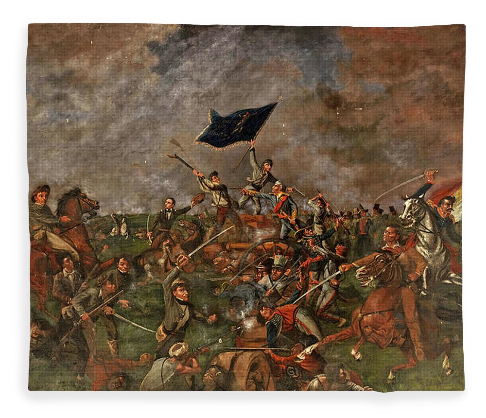 1000x860 The Battle Of San Jacinto Fleece Blanket For Sale By Henry Arthur - Battle Of San Jacinto Painting