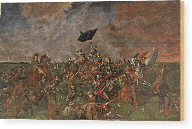 634x426 The Battle Of San Jacinto Wood Print By Henry Arthur Mcardle - Battle Of San Jacinto Painting