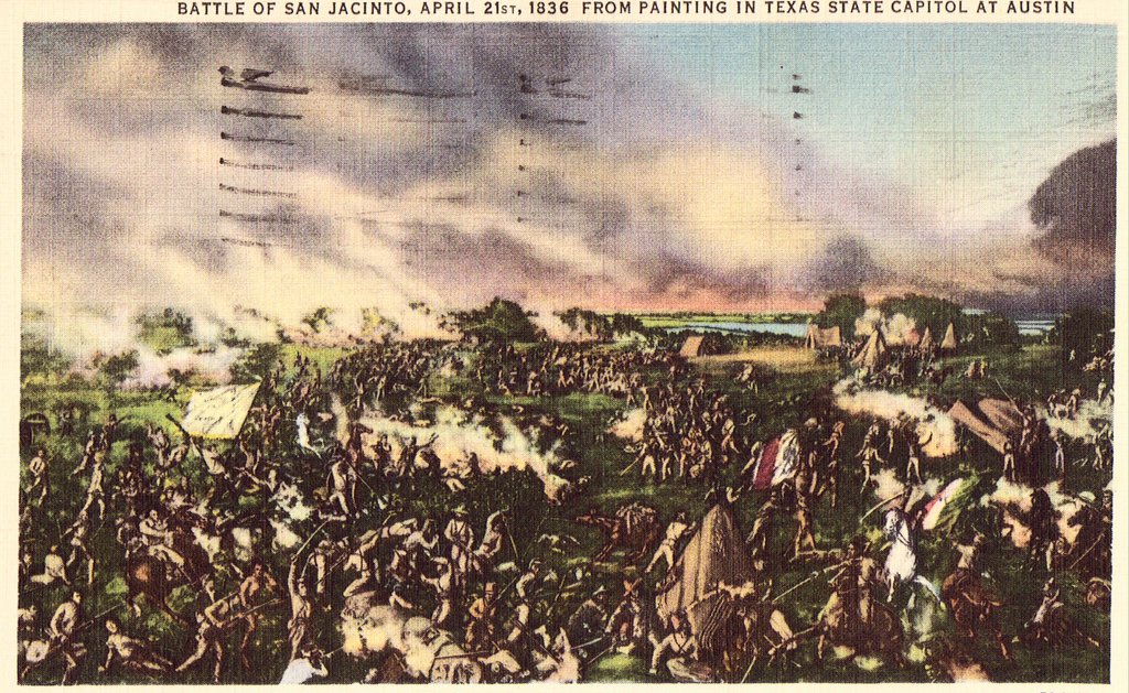 1024x629 Battle Of San Jacinto From Painting In Texas State Capitol - Battle Of San Jacinto Painting