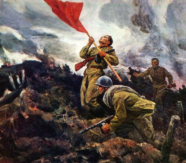650x572 Soviet War Paintings. Part Iii - Battle Of Stalingrad Painting