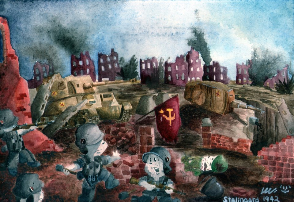 960x662 Battle Of Stalingrad By Tmact - Battle Of Stalingrad Painting