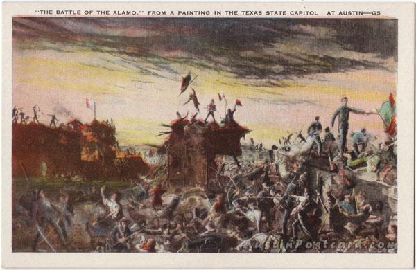 600x390 Austinpostcard - Battle Of The Alamo Painting