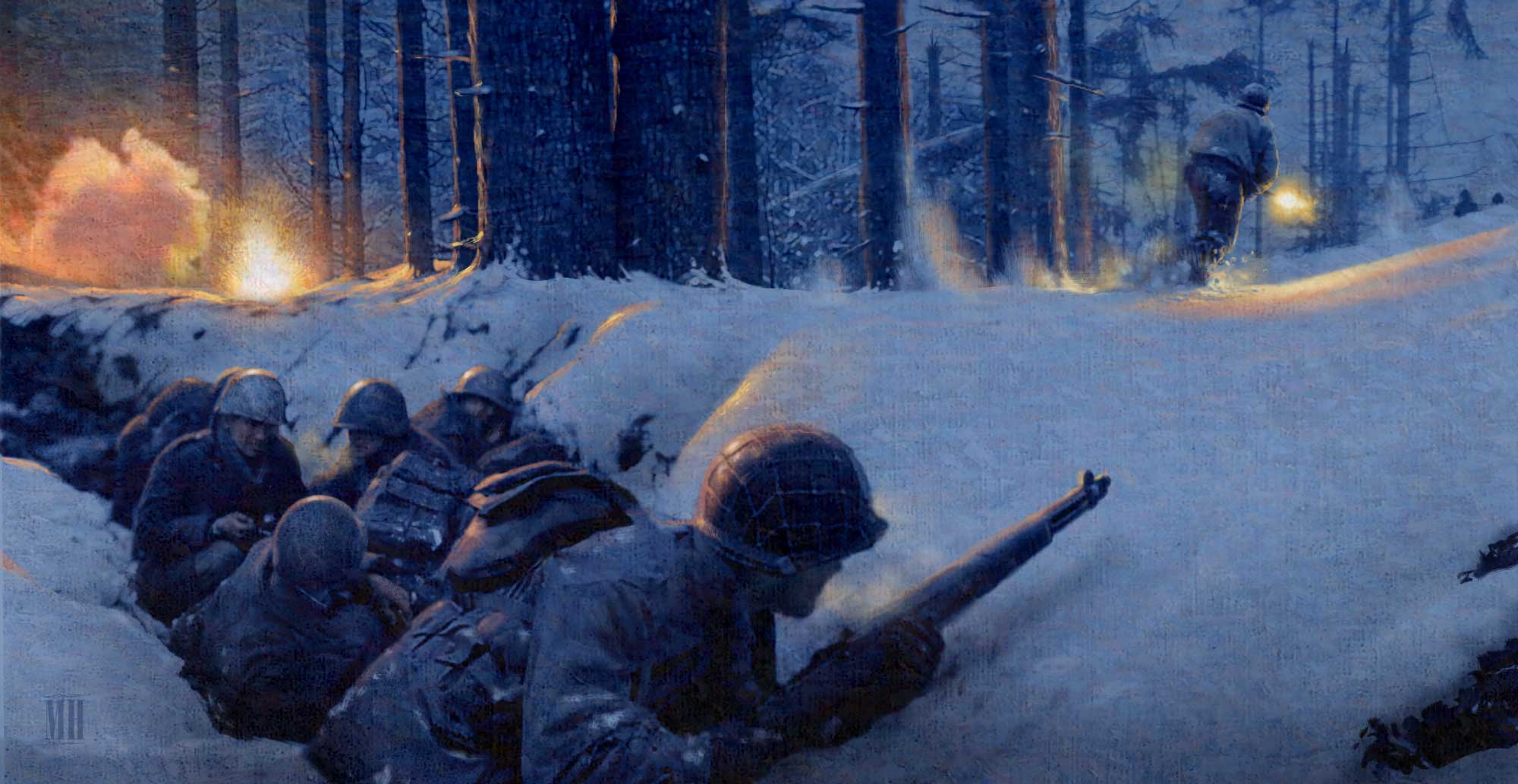 2000x1033 - Battle Of The Bulge Painting