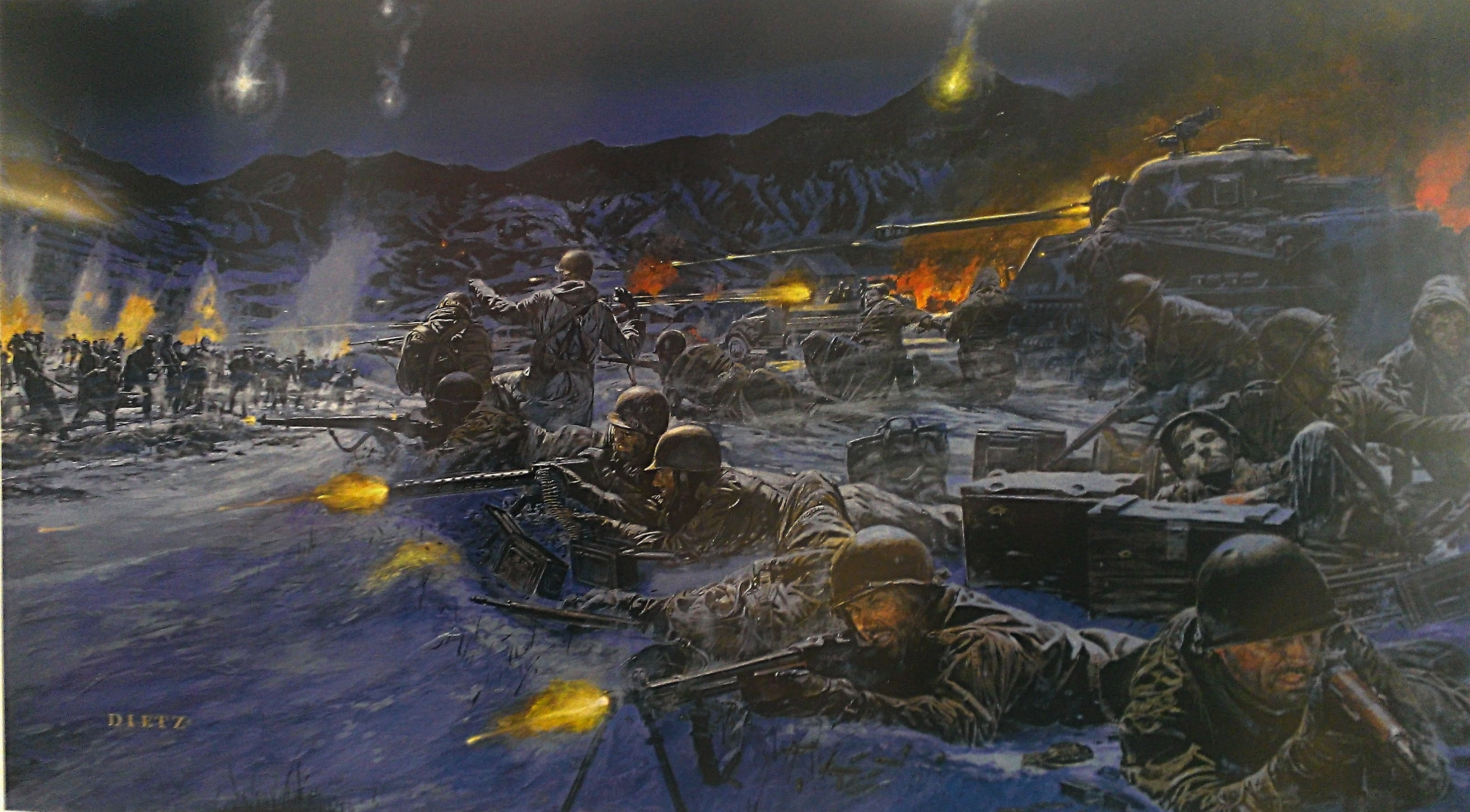 3255x1799 Photo I Took Of A Painting Hanging - Battle Of The Bulge Painting