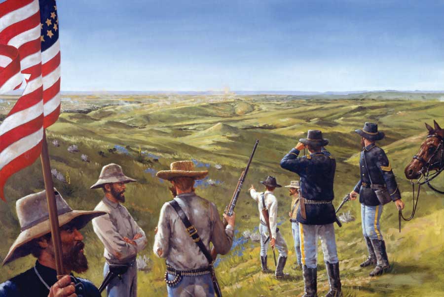 900x603 Lbh Wayside Paintings - Battle Of The Little Bighorn Painting