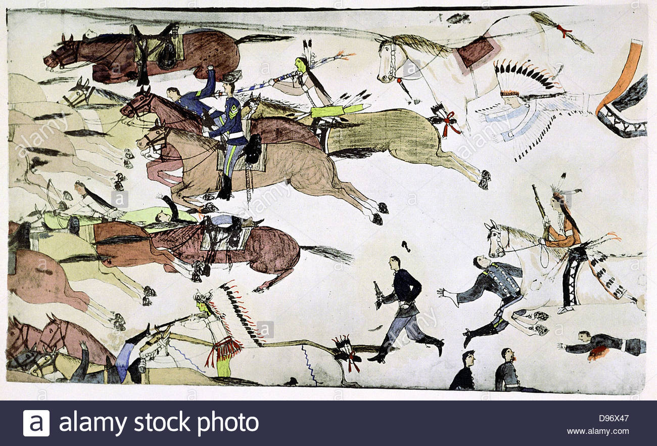 1300x882 Battle Of Little Big Horn 25 26 June 1876. Retreat Of Us 7th - Battle Of The Little Bighorn Painting