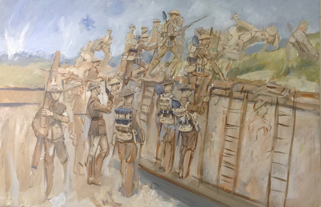 1024x661 The Battle Of The Somme Work In Progress - Battle Of The Somme Painting