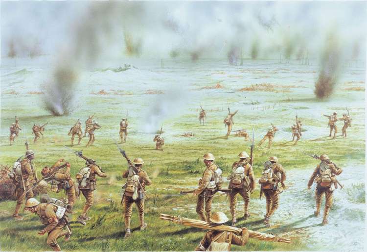 750x514 The British Army's Darkest Day - Battle Of The Somme Painting