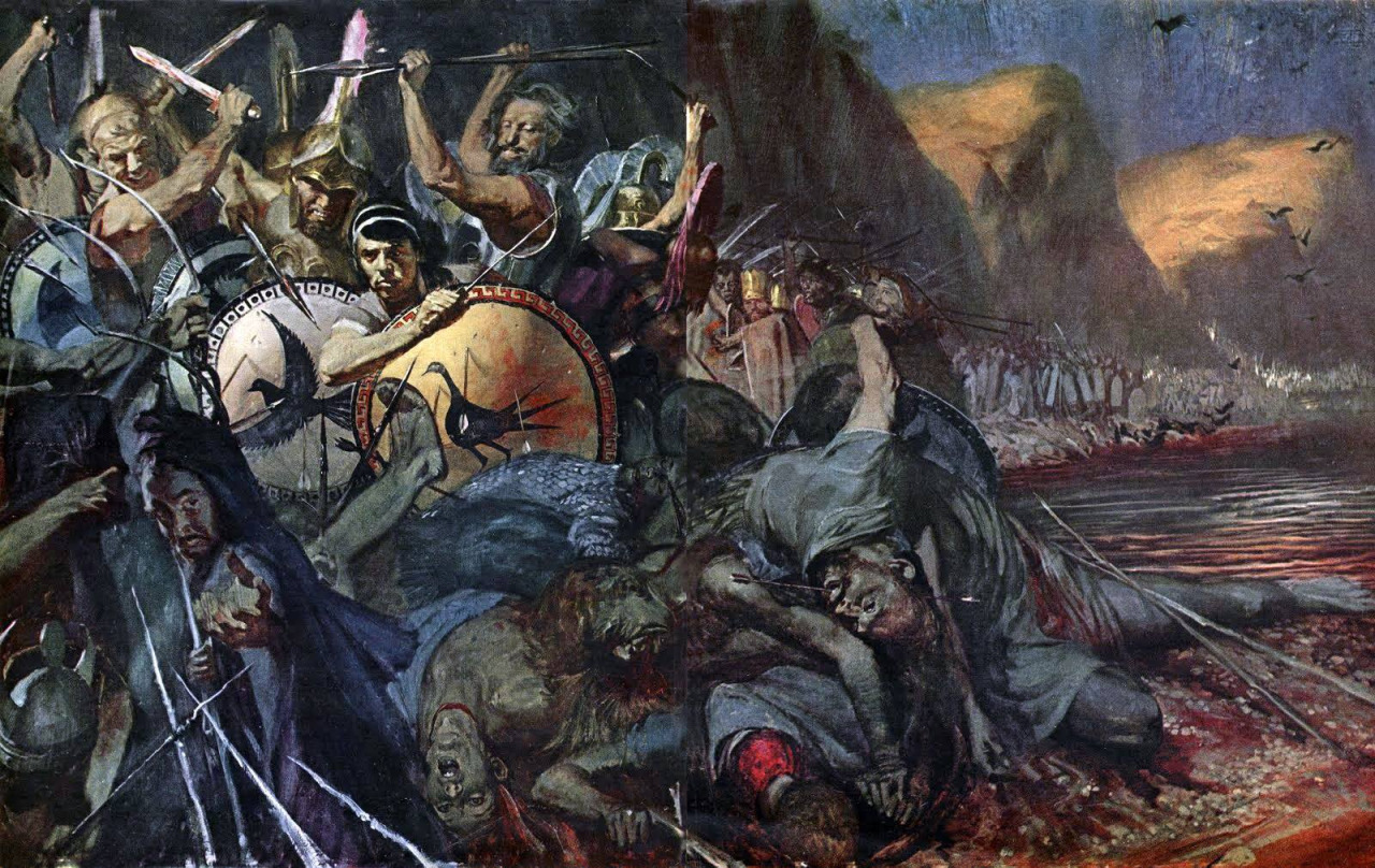 1280x808 300 Spartans On Thursdays - Battle Of Thermopylae Painting