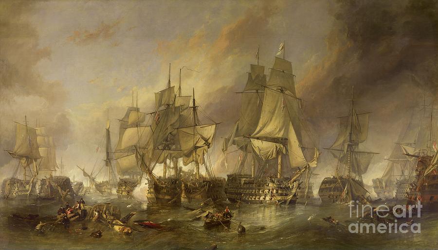 900x515 The Battle Of Trafalgar Painting By William Clarkson Stanfield - Battle Of Trafalgar Painting