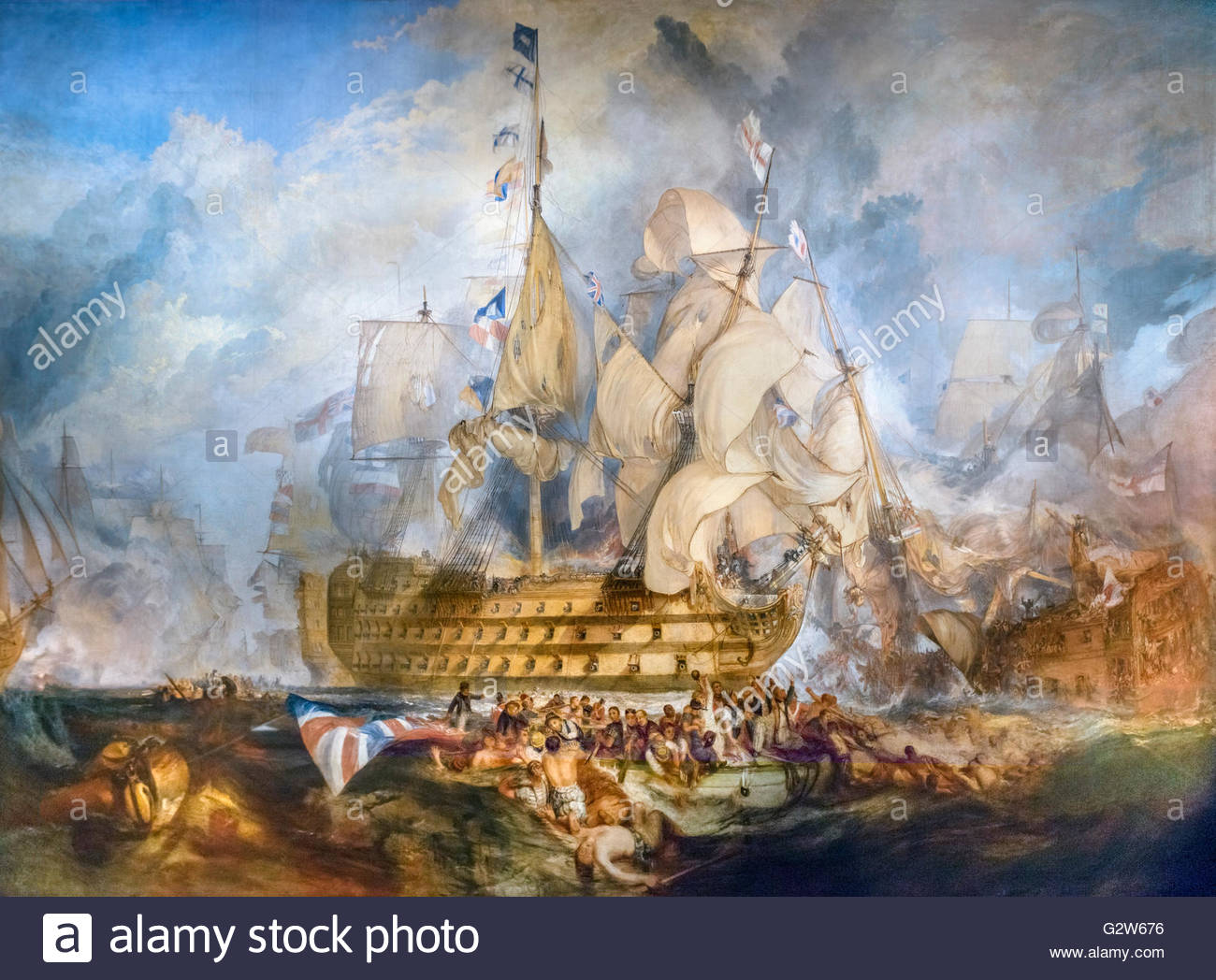1300x1048 The Battle Of Trafalgar, 21 October 1805, Painting By J M W - Battle Of Trafalgar Painting