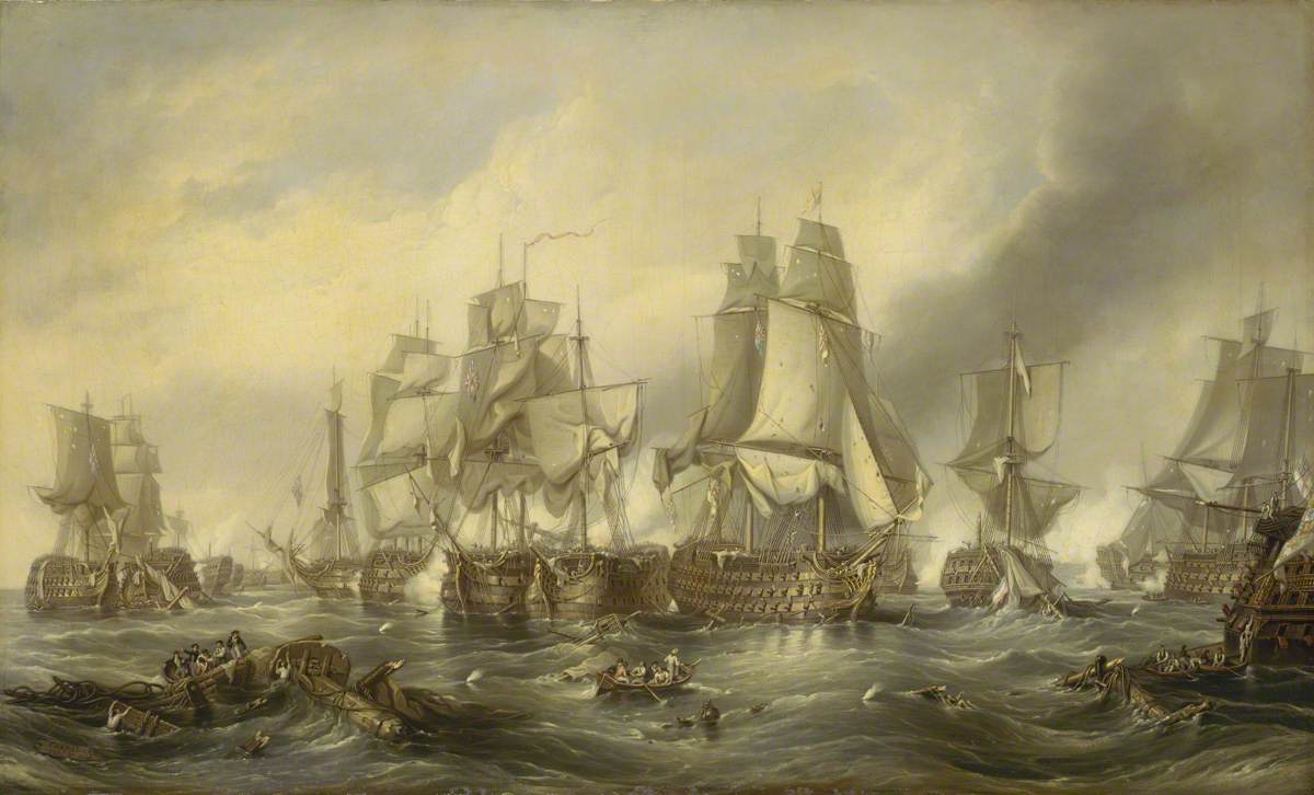 1200x726 The Battle Of Trafalgar, 21 October 1805 Death Of Nelson Art Uk - Battle Of Trafalgar Painting