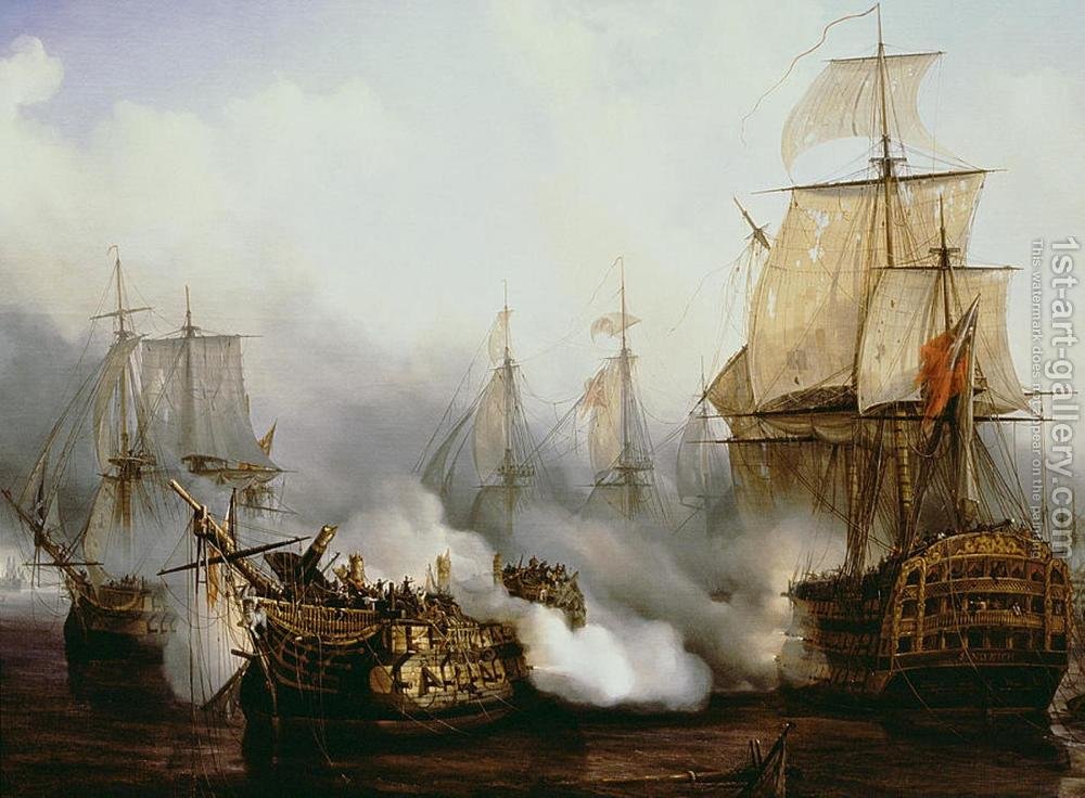 1000x736 Battle Of Trafalgar 1805 Louis Philippe Crepin Reproduction 1st - Battle Of Trafalgar Painting