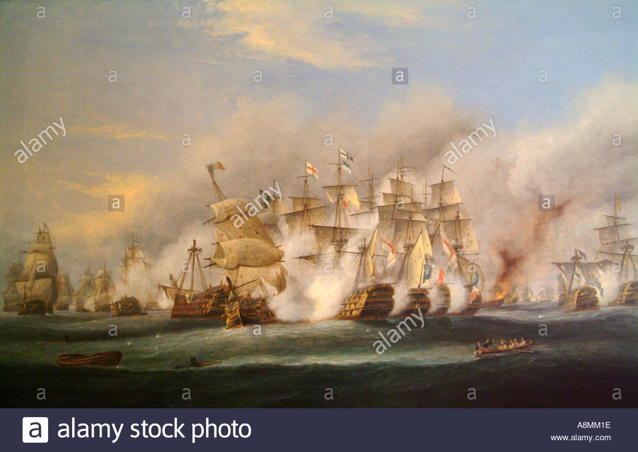 1300x921 Battle Of Trafalgar 1805 Oil Painting Stock Photo 3961885 - Battle Of Trafalgar Painting