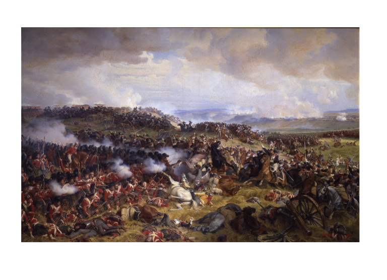 768x555 The Battle Of Waterloo The British Squares Receiving The Charge - Battle Of Waterloo Painting