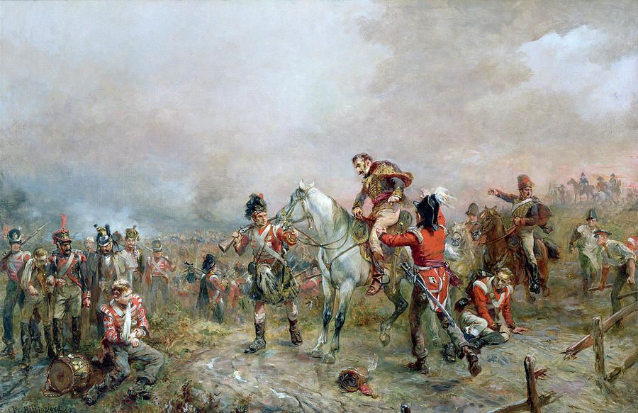 900x583 The Field At Waterloo Regency Armynavywar - Battle Of Waterloo Painting