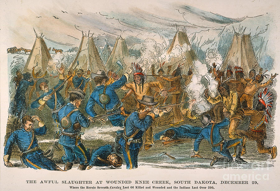 900x615 Wounded Knee, 1890 Photograph By Granger - Battle Of Wounded Knee Painting
