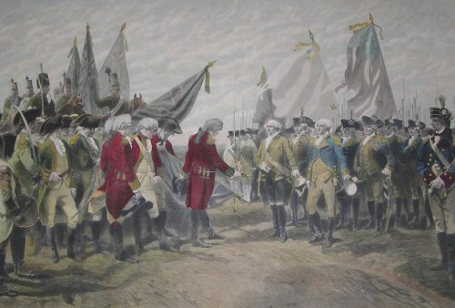 500x338 Surrender Of General Cornwallis - Battle Of Yorktown Painting