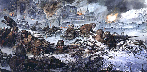 500x245 Hold To The Last Round From World War Ii By The Artist James Dietz - Battle Painting