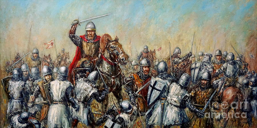 900x450 Medieval Battle Painting By Arturas Slapsys - Battle Painting