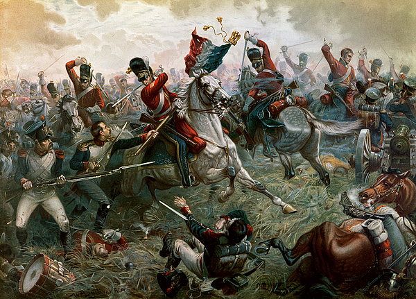 600x431 Battle Of Waterloo Painting By William Holmes Sullivan - Battle Painting