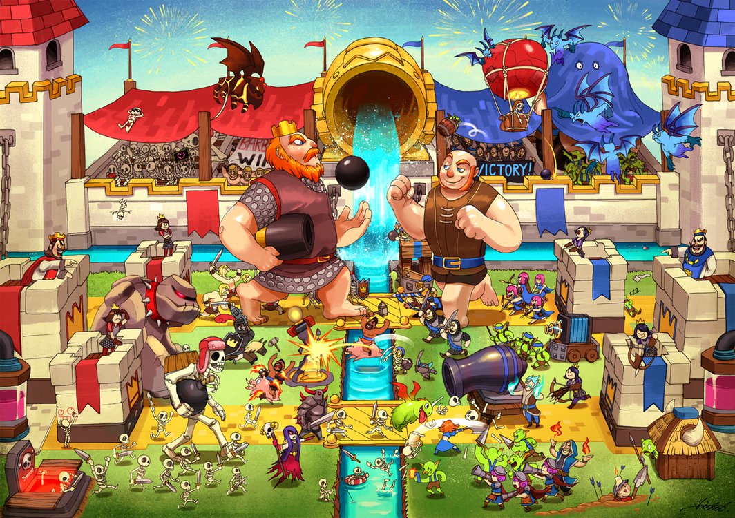 1064x750 Clash Royale The Royale Arena By Xofks12 - Battle Royale Painting