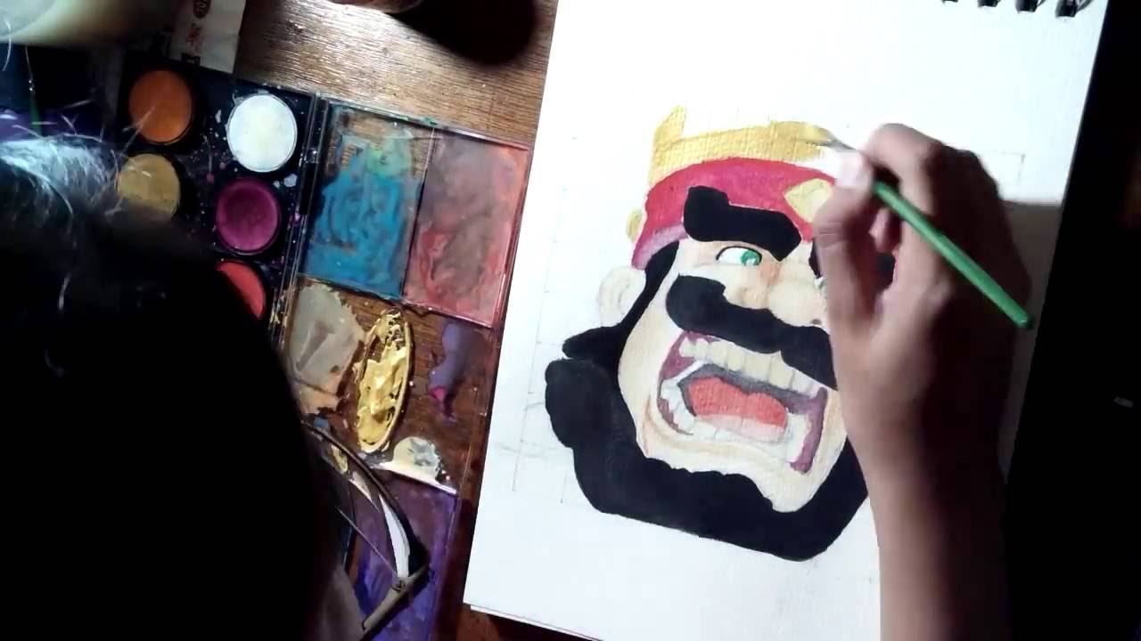 1280x720 Speed Painting Watercolor Clash Royale - Battle Royale Painting