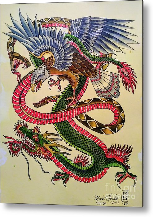 494x702 Battle Royale Metal Print By Mark Stopke - Battle Royale Painting