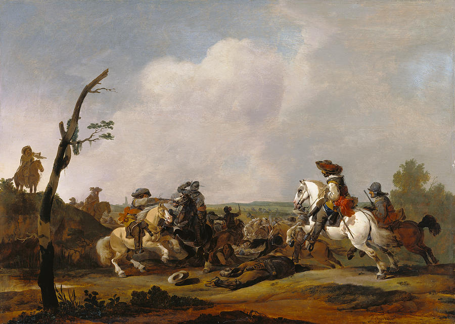 900x641 Battle Scene Painting By Johannes Lingelbach - Battle Scene Painting
