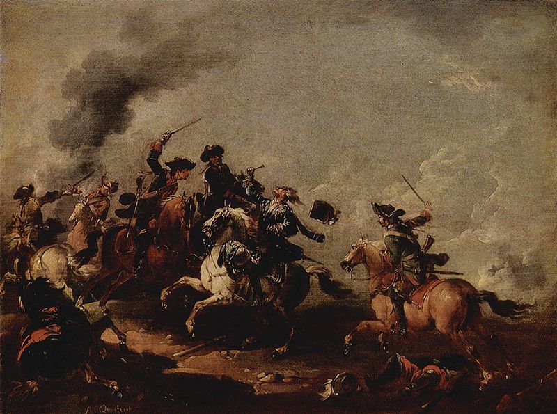 800x595 Battle Scene By August Querfurt - Battle Scene Painting