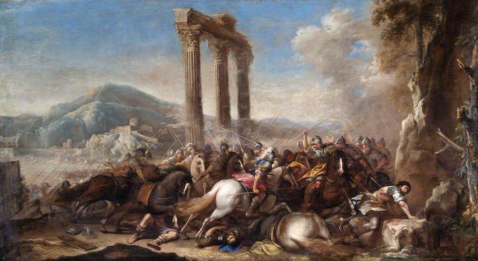 944x517 Battle Scene With Classical Colonnade Art Uk - Battle Scene Painting