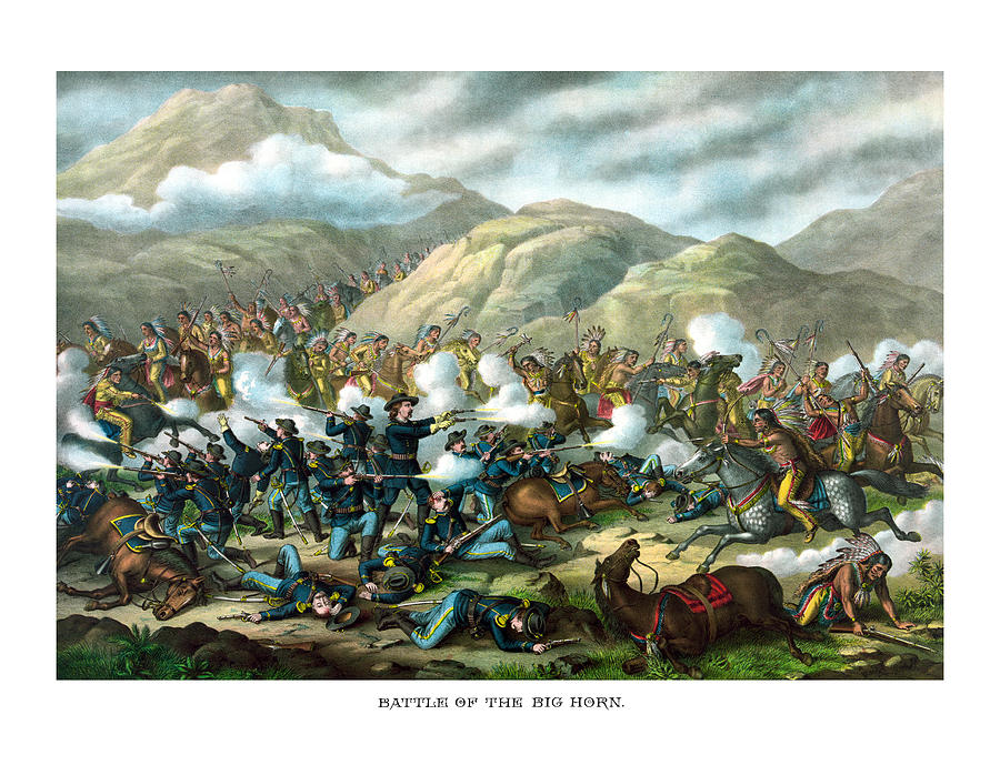 900x689 Custer's Last Stand Painting By War Is Hell Store - Battlefield Painting