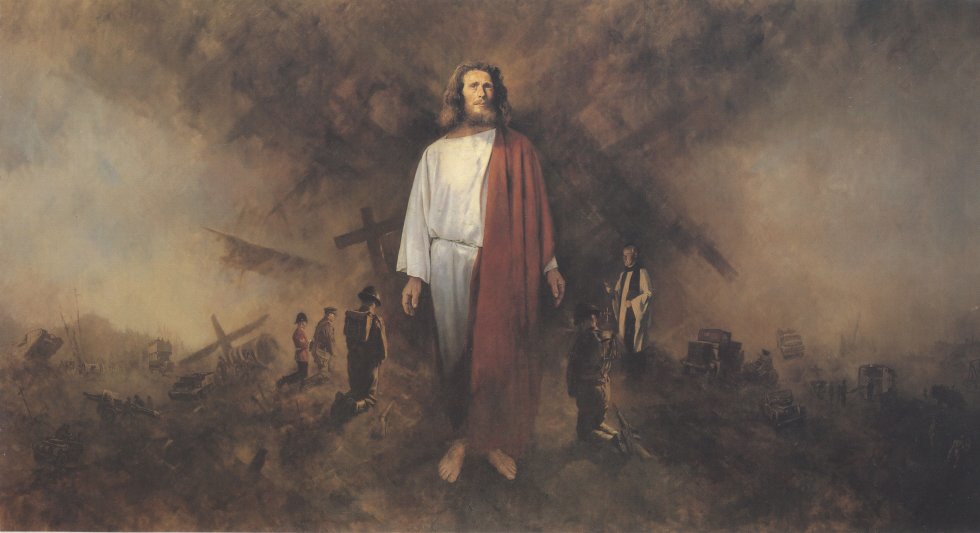 980x533 David Shepherd, Christ In The Battlefield , Painting - Battlefield Painting