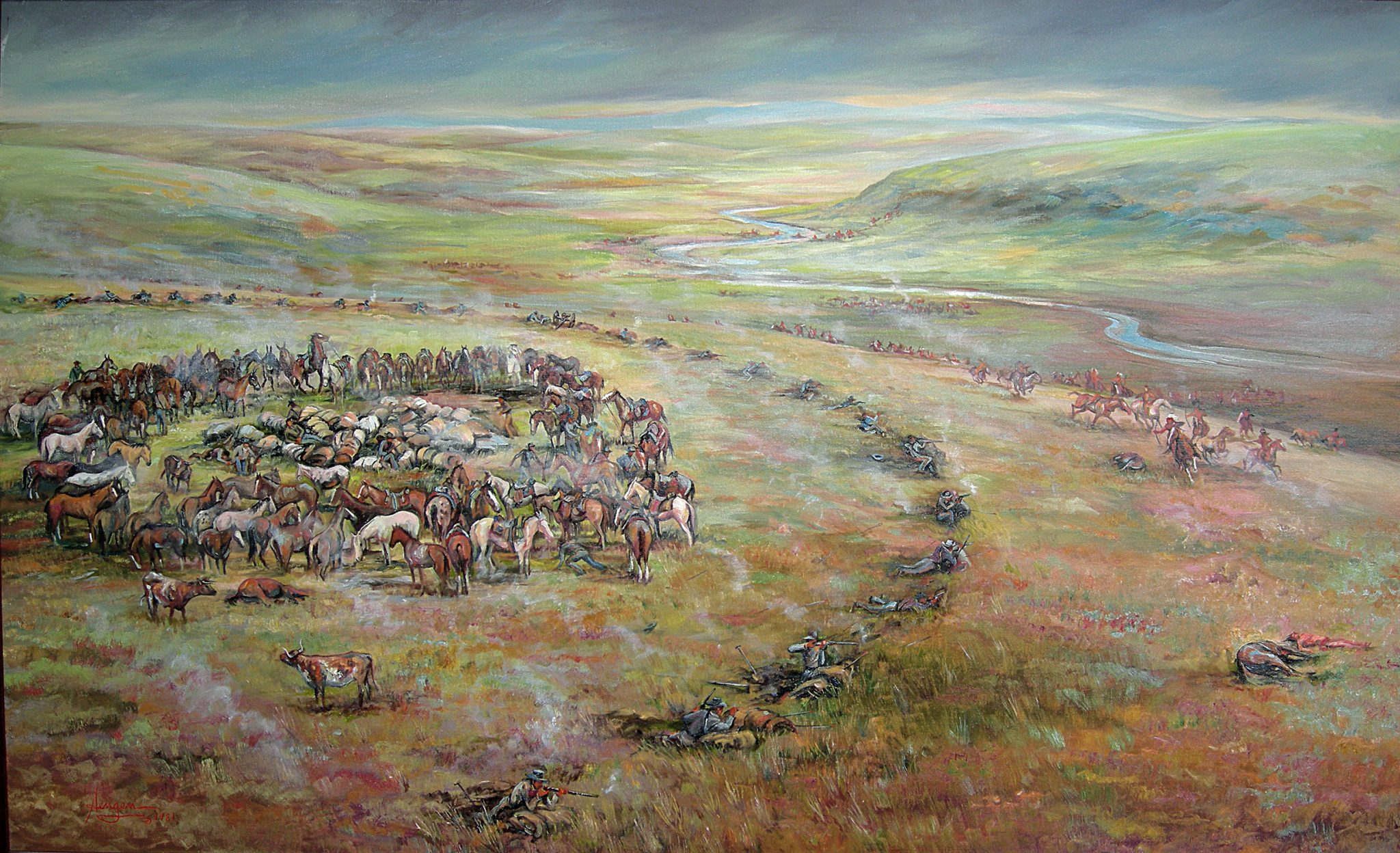 2048x1248 Native American Amp Pioneer History The Paintings Of Nona Hengen - Battlefield Painting