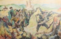 200x128 Vintage Pencil Painting Portrait Battlefield Soldiers Ebay - Battlefield Painting