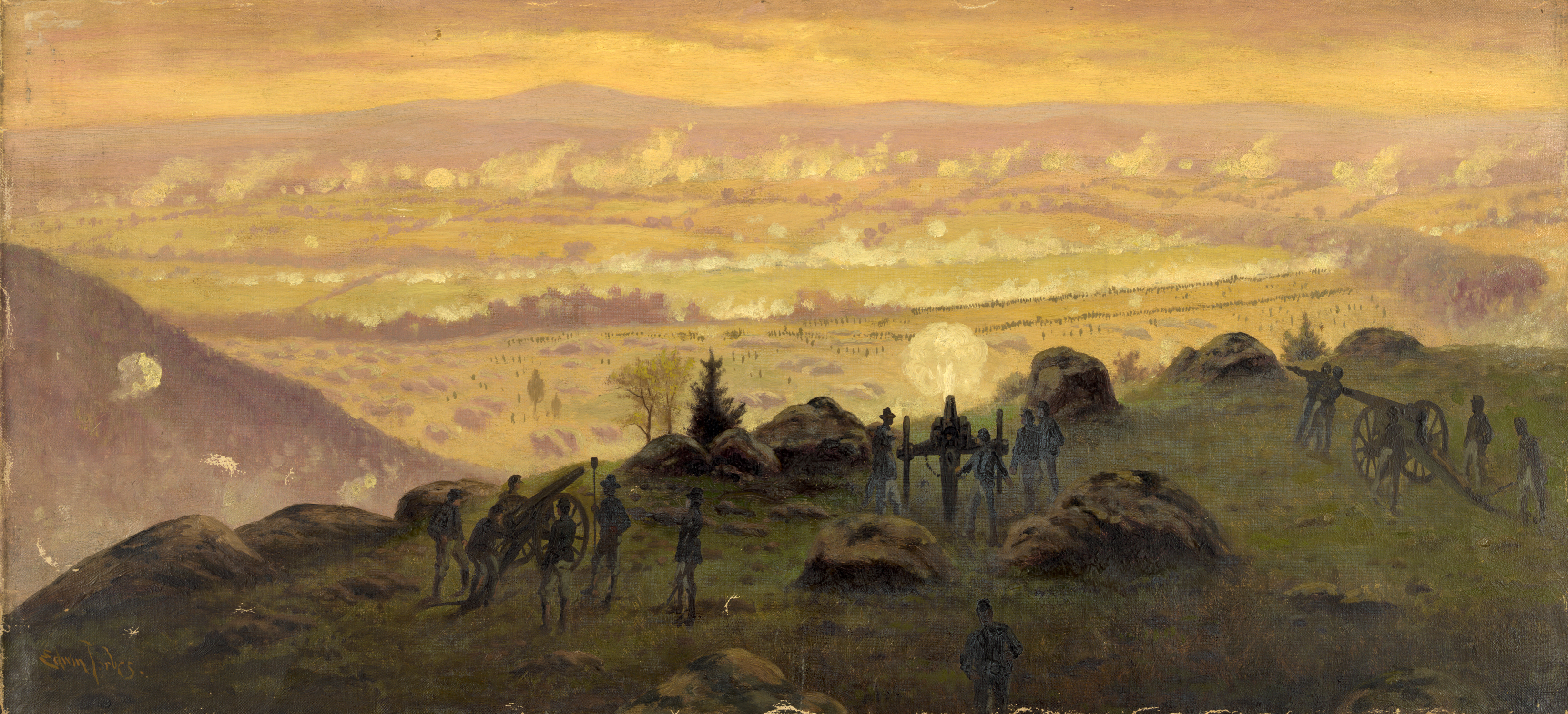 3290x1500 West Point's Class Of 1861 Part 5 With Licensed Battlefield Guide - Battlefield Painting