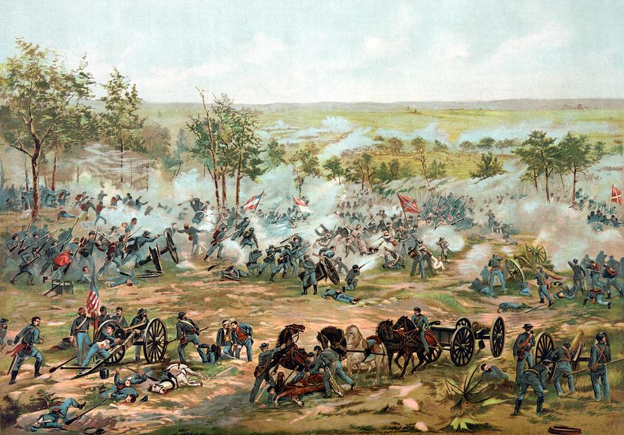 900x628 Battle Of Gettysburg Painting By War Is Hell Store - Battlefield Painting