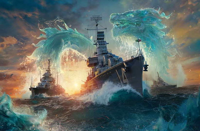 640x421 Hd Printed Modern Oil Painting Art Wall Battleship Ship Boat - Battleship Painting