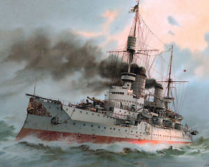 300x239 Kaiser Friedrich German Navy Battleship Ocean Painting Real Canvas - Battleship Painting