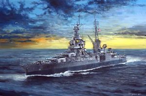 300x197 Original Ww2 Navy Wwii Naval Art Uss Indianapolis Battleship - Battleship Painting