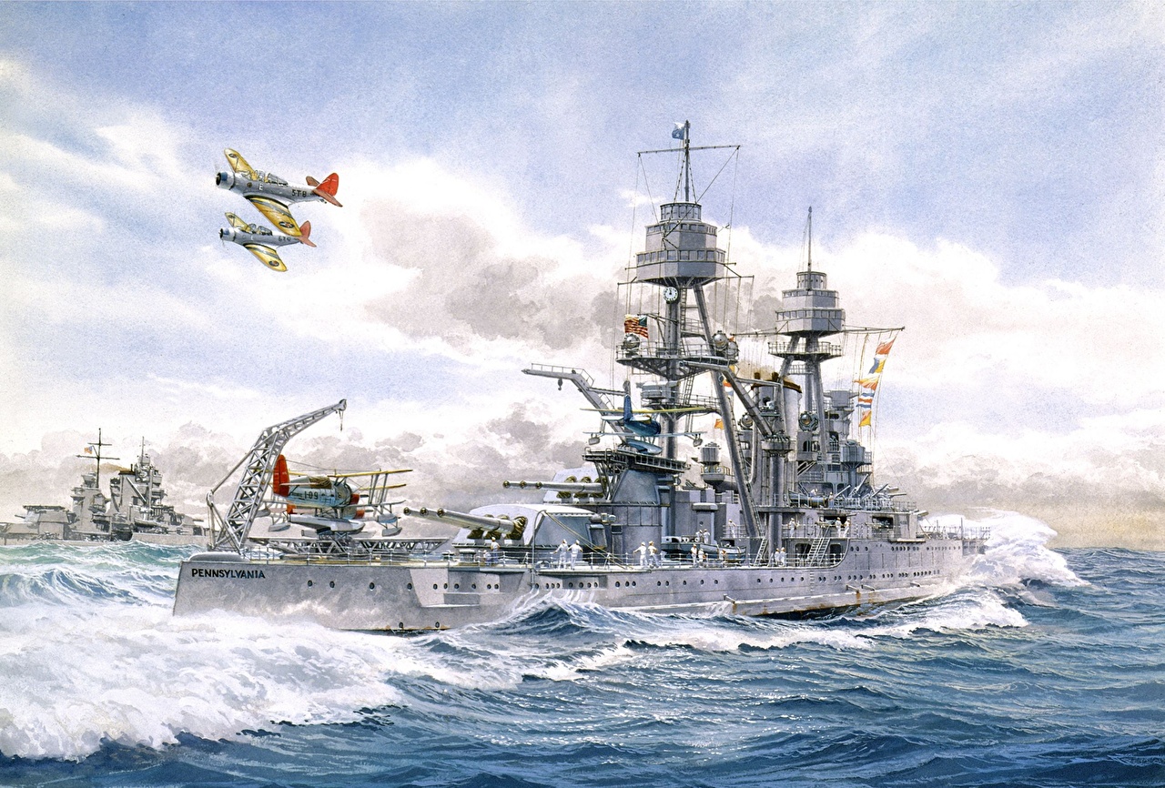 1280x866 Picture Battleship, Pennsylvania, The Us Armed Forces Ships Painting - Battleship Painting