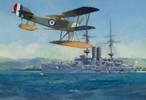 300x206 Sopwith Baby Hms Ocean Wwi Plane Aviation Aircraft Battleship - Battleship Painting