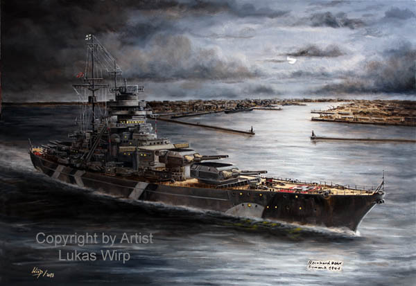 600x413 Best Navy Paintings From Artist Lukas Wirp - Battleship Painting