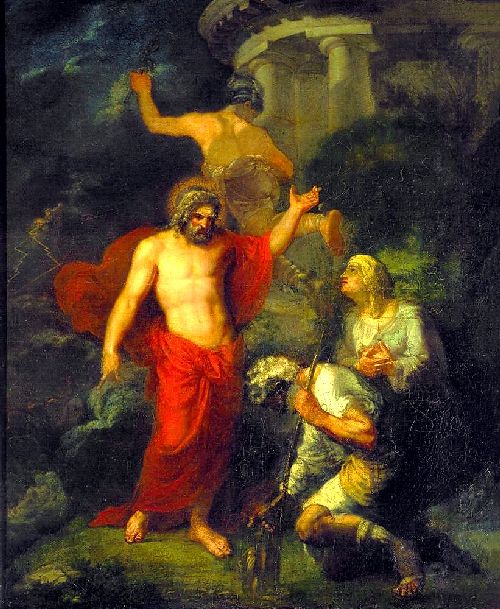 500x609 Jupiter Mercury In The Form Of Visiting Pilgrims Philemon - Baucis And Philemon Painting
