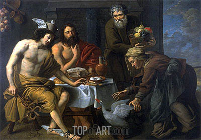 400x278 Mercury And Jupiter In The House Of Philemon And Baucis Jacob - Baucis And Philemon Painting